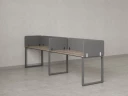 Бенч-система в 1 ряд, 2 рабочих места 5 тканевых экранов 2700x600x750 RM168-1-27x6 Дуб Маувелла/Серый