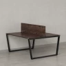 Бенч-система, 2 рабочих места, с одним экраном ЛДСП 1200x1400x750 RM172-2-12x14 Дуб Апрельский шоколад/Черный