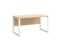 Стол прямой на О-образных опорах, экран ЛДСП 1800x600x750 RM006-18x6 Вяз Швейцарский светлый/Белый