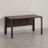 Стол прямой на П-образных опорах, экран ЛДСП 1200x600x750 RM005-12x6 Дуб Апрельский шоколад/Черный