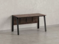 Стол прямой, Л-опора, экран ЛДСП,парящая стол-ца 1000x800x750 RM009-10x8 Дуб Апрельский шоколад/Черный