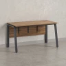 Стол прямой, Л-опора, экран ЛДСП,парящая стол-ца 2000x600x750 RM009-20x6 Дуб Юстус/Серый
