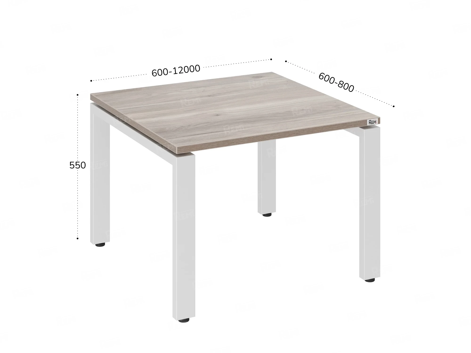 Журнальный стол с полкой 800x700x550 RM183-8x7 Дуб Маувелла/Белый