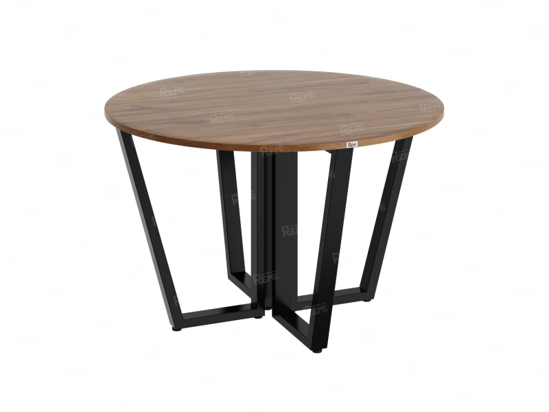 Круглый стол на U-образных опорах 1200x1200x750 RM188-12x12 Дуб Юстус/Черный