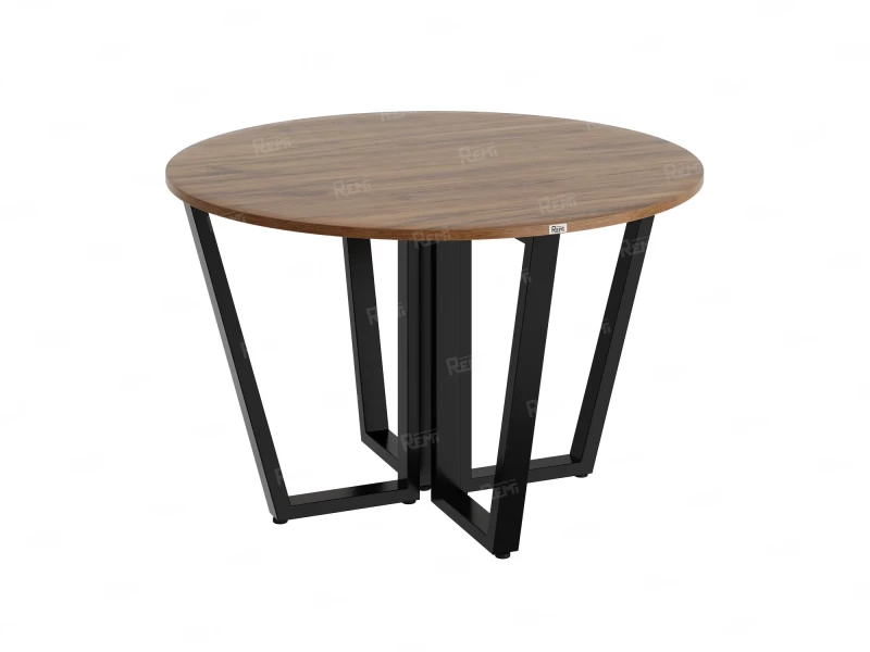 Круглый стол на U-образных опорах 1200x1200x750 RM188-12x12 Дуб Юстус/Черный