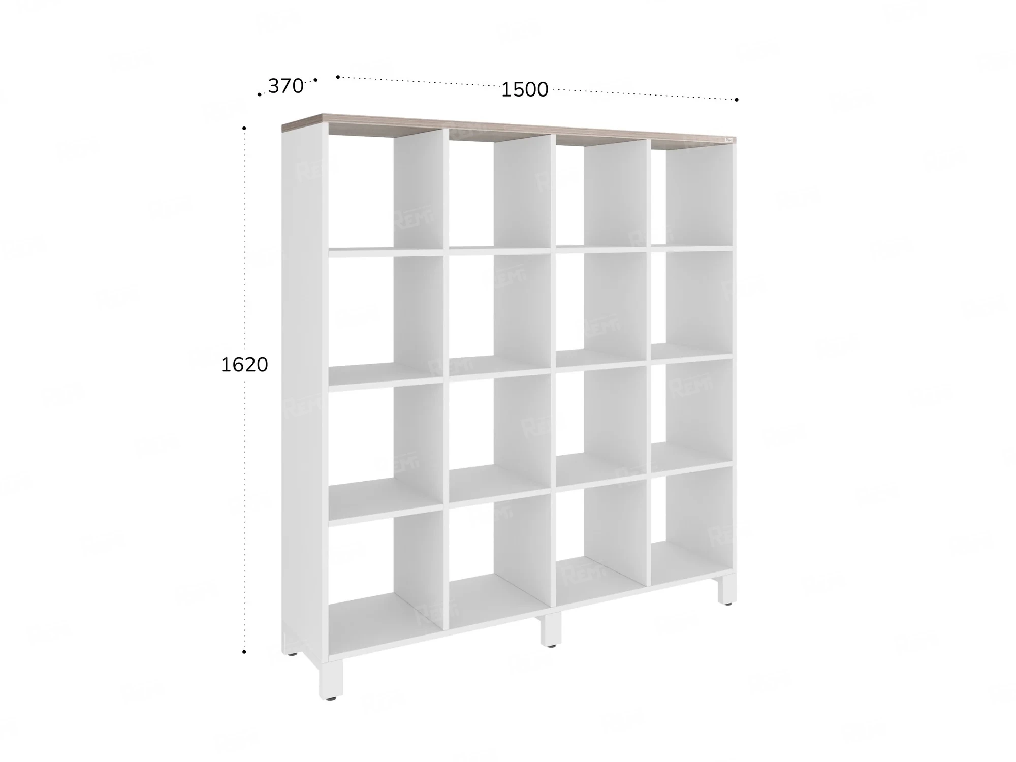 Стеллаж, 16 ячеек 1500х370х1620 RM140-15x37 Дуб Маувелла/Белый