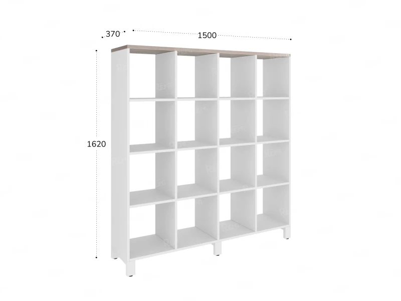 Стеллаж, 16 ячеек 1500х370х1620 RM140-15x37 Дуб Маувелла/Белый