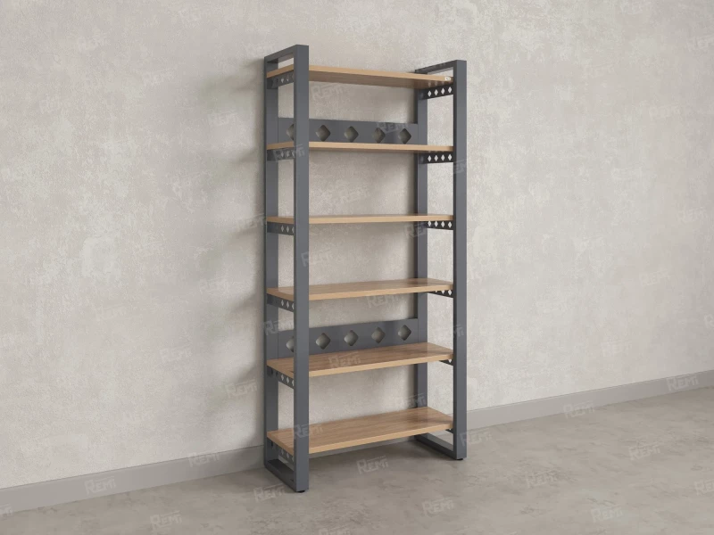 Стеллаж, 6 уровней 900x370x1920 RM132-90x37 Вяз Швейцарский светлый/Серый