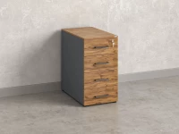 Тумба приставная, 4 ящика 400x800x750 RM121-40x80 Дуб Юстус/Серый