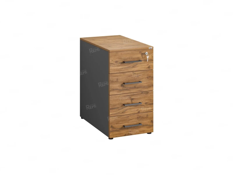 Тумба приставная, 4 ящика 400x800x750 RM121-40x80 Дуб Юстус/Серый