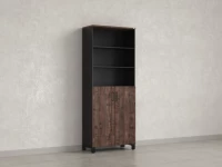 Шкаф комбинированный, 6 уровней 900x420x2200 RM154-90x41 Дуб Апрельский шоколад/Черный