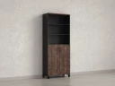 Шкаф комбинированный, 6 уровней 900x420x2200 RM154-90x41 Дуб Апрельский шоколад/Черный