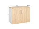 Шкаф низкий распашной, регулируемые опоры, 2 уровня 900x600x750 RM148-90x60 Вяз Швейцарский светлый/Белый