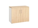 Шкаф низкий распашной, регулируемые опоры, 2 уровня 900x600x750 RM148-90x60 Вяз Швейцарский светлый/Белый