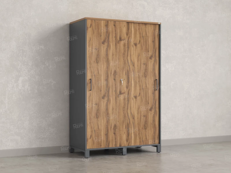 Шкаф-купе, штанга, 1 полка 1200x600x1900 RM163-90x60 Дуб Юстус/Серый