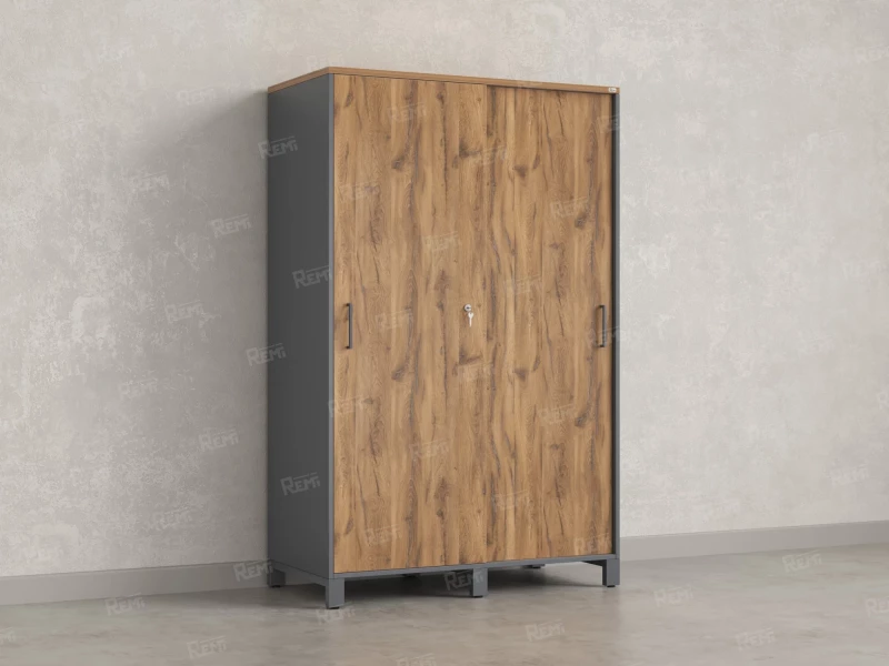 Шкаф-купе, штанга, 1 полка 1200x600x1900 RM163-90x60 Дуб Юстус/Серый