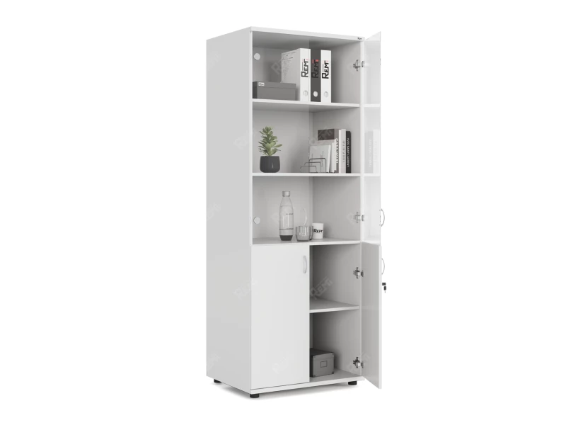 Шкаф комбинированный RLG039 700х550х1830 Белый, Серия ЛАЙТ | LIGHT