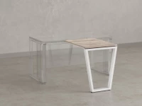 Брифинг прямой, с парящей столешнецей, на U-образном каркасе 900x600x750 RM074-9x6 Дуб Маувелла/Белый