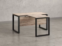 Стол с брифингом с парящей столешницей на О-образных опорах с экраном ЛДСП RM045-16x9 1600x2500x750 Дуб Маувелла/Черный