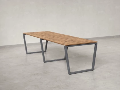 Cтол для переговоров, на V-обазном каркасе 2300x1400x750 RM082-230x140 Дуб Юстус/Серый
