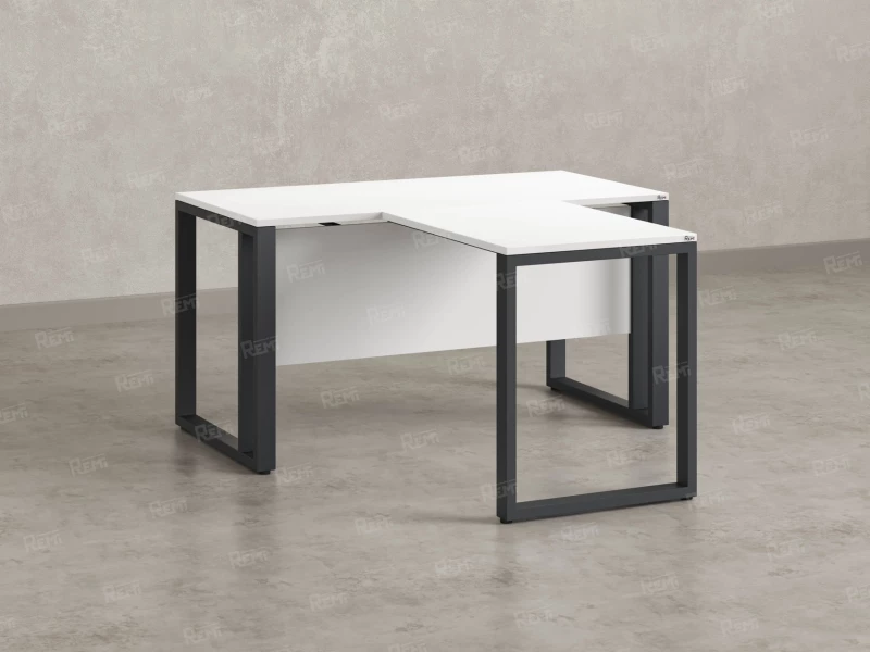 Стол с брифингом на О-образных опорах с экраном ЛДСП RM046-16x8 1600x2400x750 Белый/Серый