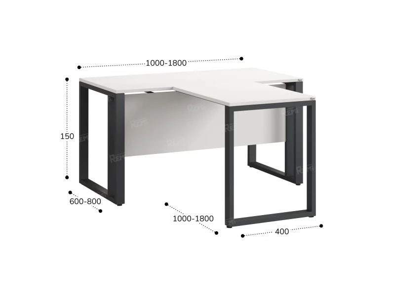 Стол с брифингом на О-образных опорах с экраном ЛДСП RM046-16x8 1600x2400x750 Белый/Серый