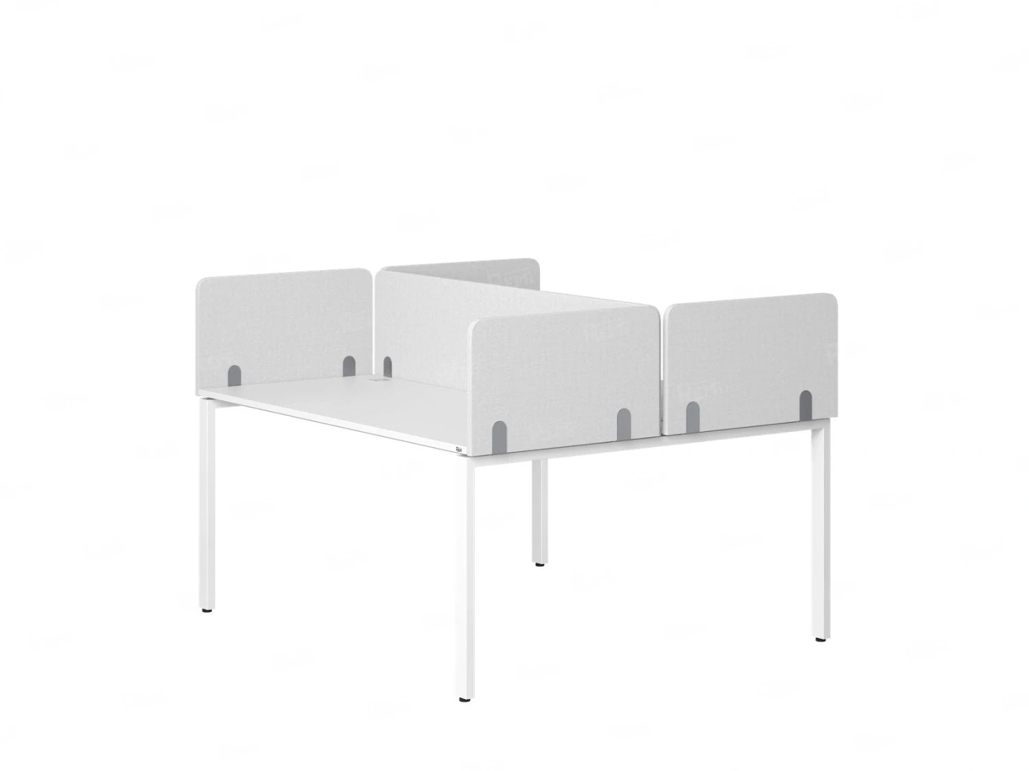 Бенч-система, 2 рабочих места, на П-образных опорах, 5 тканевых экрана 1000x1200x750 RM165-3-10x12 Белый/Белый