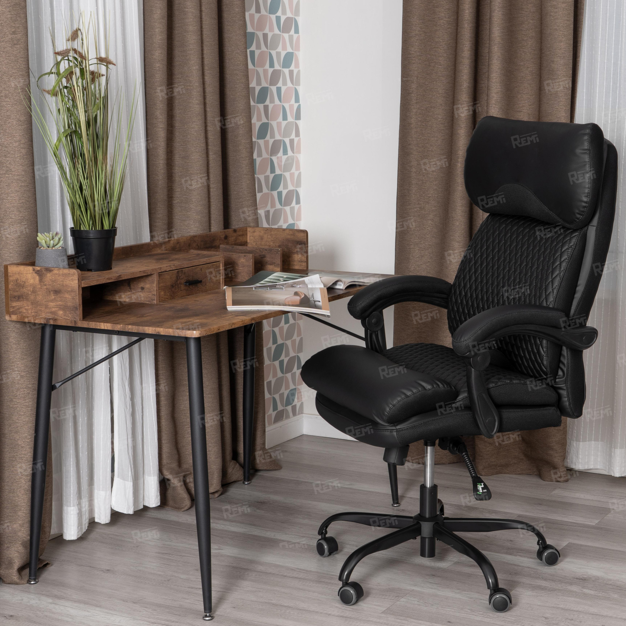 Кресло Chief metalBL  Черный/Черный, Экокожа (арт. 25019)