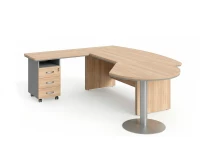 BRL RB073-255x200L Стол рук-ля L угл. брифинг и тумба 3 ящ. 2550х2000х760 Акация/Серый вулканический