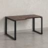 Стол угловой, О-опора, левый 1600x600/900x750, RM055-16x6-9 Дуб Апрельский шоколад/Черный