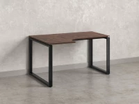 Стол угловой, О-опора, левый 1600x600/900x750, RM055-16x6-9 Дуб Апрельский шоколад/Черный