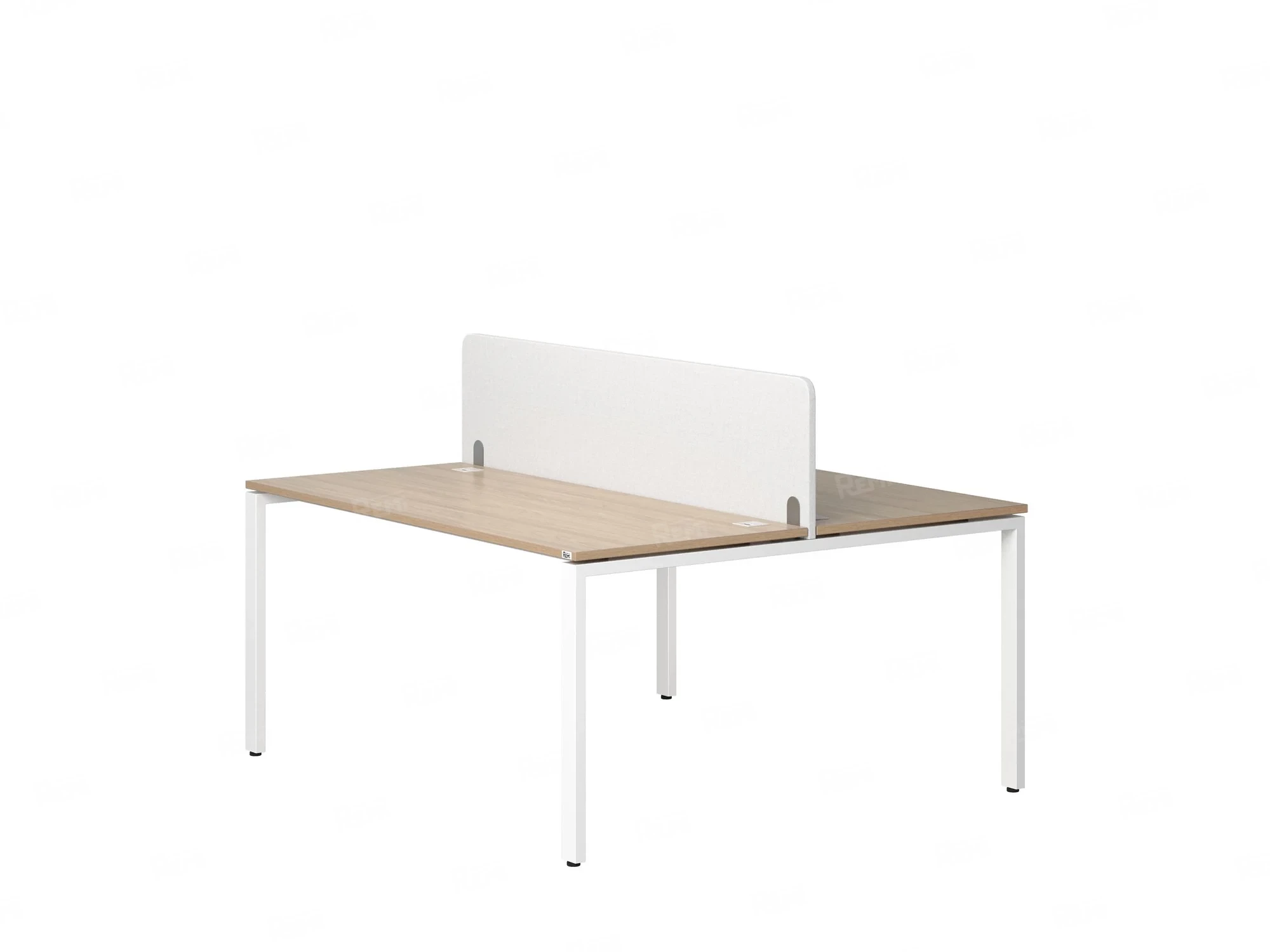 Бенч-система, 2 рабочих места, с одним тканевым экраном 1600x1600x750 RM165-1-16x16 Вяз Швейцарский светлый/Белый