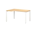 Стол угловой, П-опора, левый 1600x900/1200x750, RM053-16x9-12 Вяз Швейцарский светлый/Белый