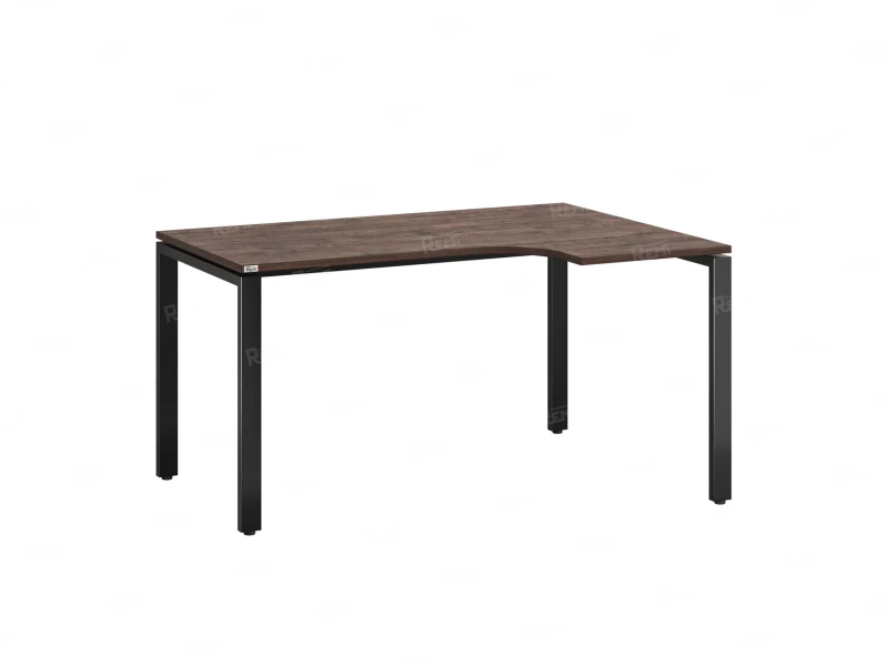 Стол угловой, П-опора, правый 1800x600/900x750, RM052-18x6-9 Дуб Апрельский шоколад/Черный