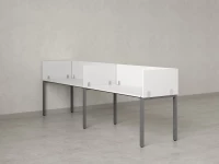 Бенч-система в 1 ряд, 2 рабочих места 5 ЛДСП экранов 2400x800x750 RM167-2-24x8 Белый/Серый