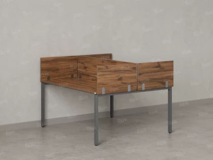 Бенч-система, 2 рабочих места, 5 ЛДСП экранов 1400x1400x750 RM165-4-14x14 Дуб Юстус/Серый