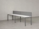 Бенч-система в 1 ряд, 2 рабочих места 2 тканевых экранов 3200x700x750 RM167-3-32x7 Белый/Серый
