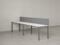 Бенч-система в 1 ряд, 2 рабочих места 2 тканевых экранов 3200x700x750 RM167-3-32x7 Белый/Серый