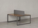 Бенч-система, 2 рабочих места, с одним тканевым экраном 1800x1200x750 RM169-1-18x12 Дуб Юстус/Серый