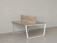 Бенч-система, 2 рабочих места, с одним экраном ЛДСП 1200x1400x750 RM172-2-12x14 Дуб Маувелла/Белый