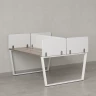 Бенч-система, 2 рабочих места, 5 тканевых экранов 1600x1200x750 RM172-3-16x12 Дуб Маувелла/Белый