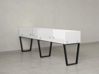 Бенч-система в 1 ряд, 2 рабочих места 5 ЛДСП экранов 2400x800x750 RM174-2-24x8 Белый/Черный