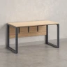 Стол прямой на О-образных опорах, экран ЛДСП 1800x600x750 RM006-18x6 Вяз Швейцарский светлый/Серый