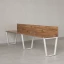 Бенч-система в 1 ряд, 2 рабочих места 2 ЛДСП экранов 2000x700x750 RM174-4-20x7 Дуб Юстус/Белый