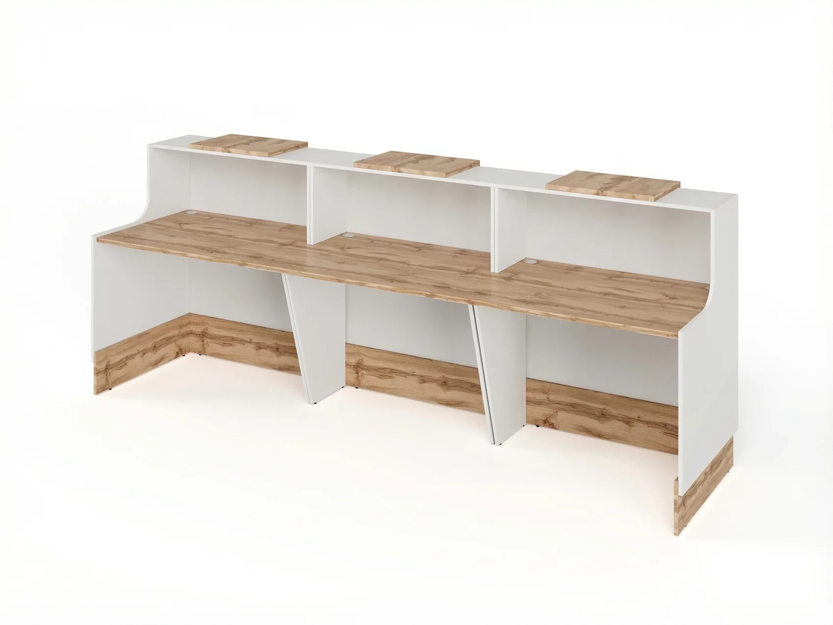Стойка ресепшн 3-360 3600x700x1200 RTD089 Вотан/Белый. Серия Тандем / Tandem. Серия Тандем / Tandem