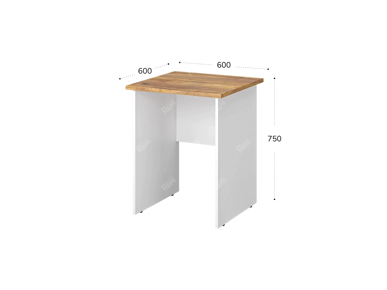 Стол квадратный 600x600x750 RTD015 Таксония медовая/Белый. Серия Тандем / Tandem. Серия Тандем / Tandem