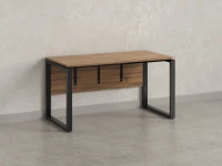 Стол прямой, О-опоры, экран ЛДСП,парящая стол-ца 1800x800x750 RM008-18x8 Дуб Юстус/Черный