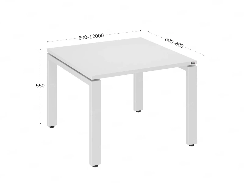 Журнальный стол с полкой 700x800x550 RM183-7x8 Белый/Белый