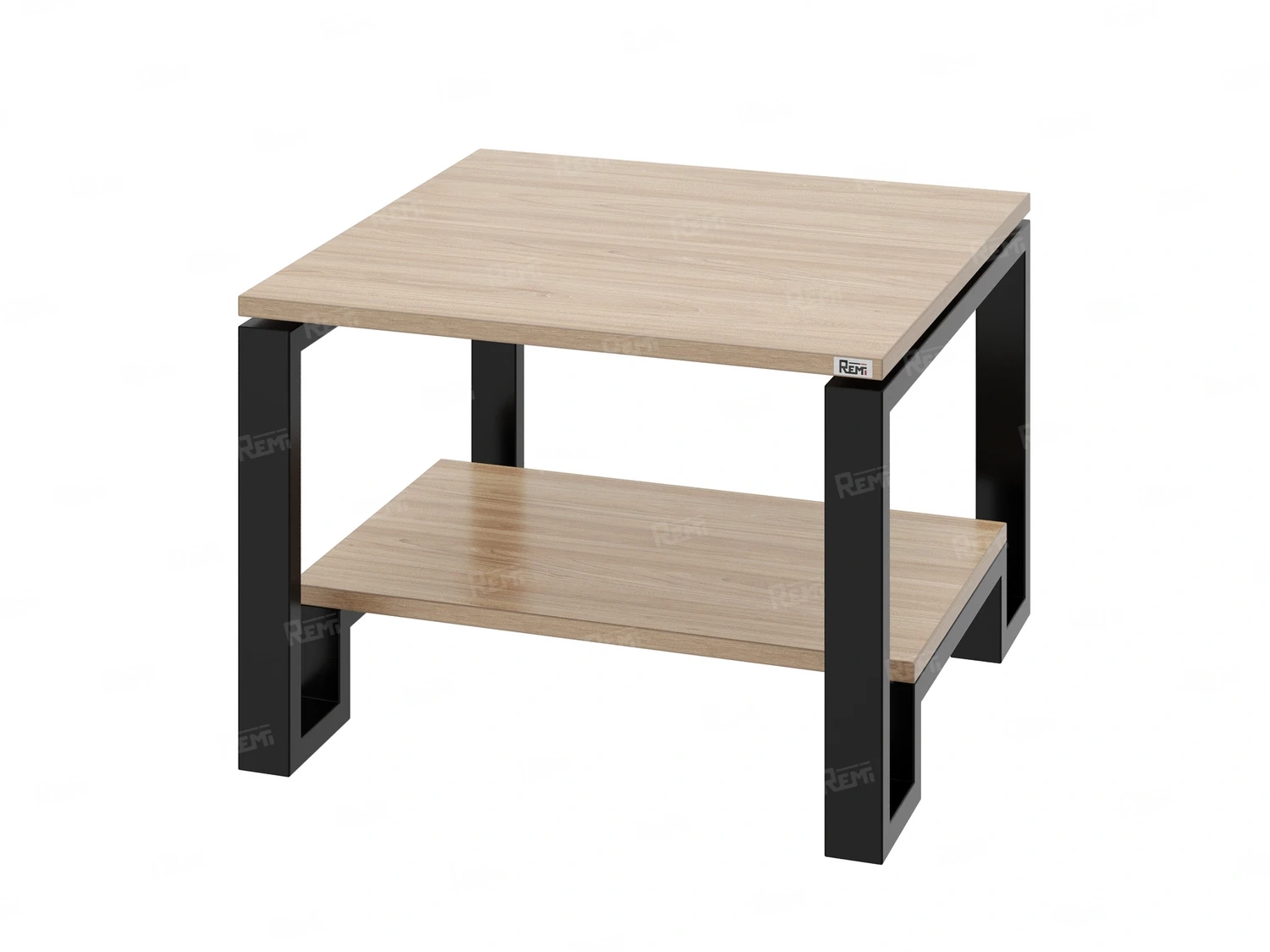Журнальный стол с полкой 900x700x550 RM181-9x7 Вяз Швейцарский светлый/Черный