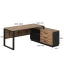 Стол прямой с тумбой R, ЛДСП экран, О-опора 1800x600x750 RM012R-18x6 Дуб Юстус/Черный